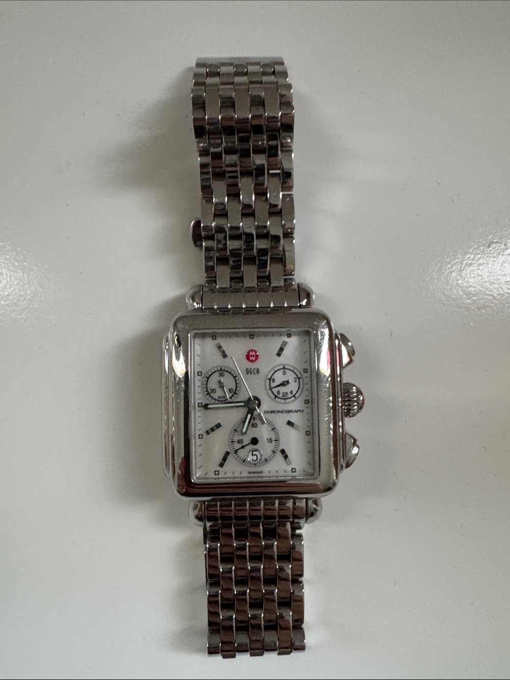 Michele Deco Stainless Steel Chronograph Watch - Silver